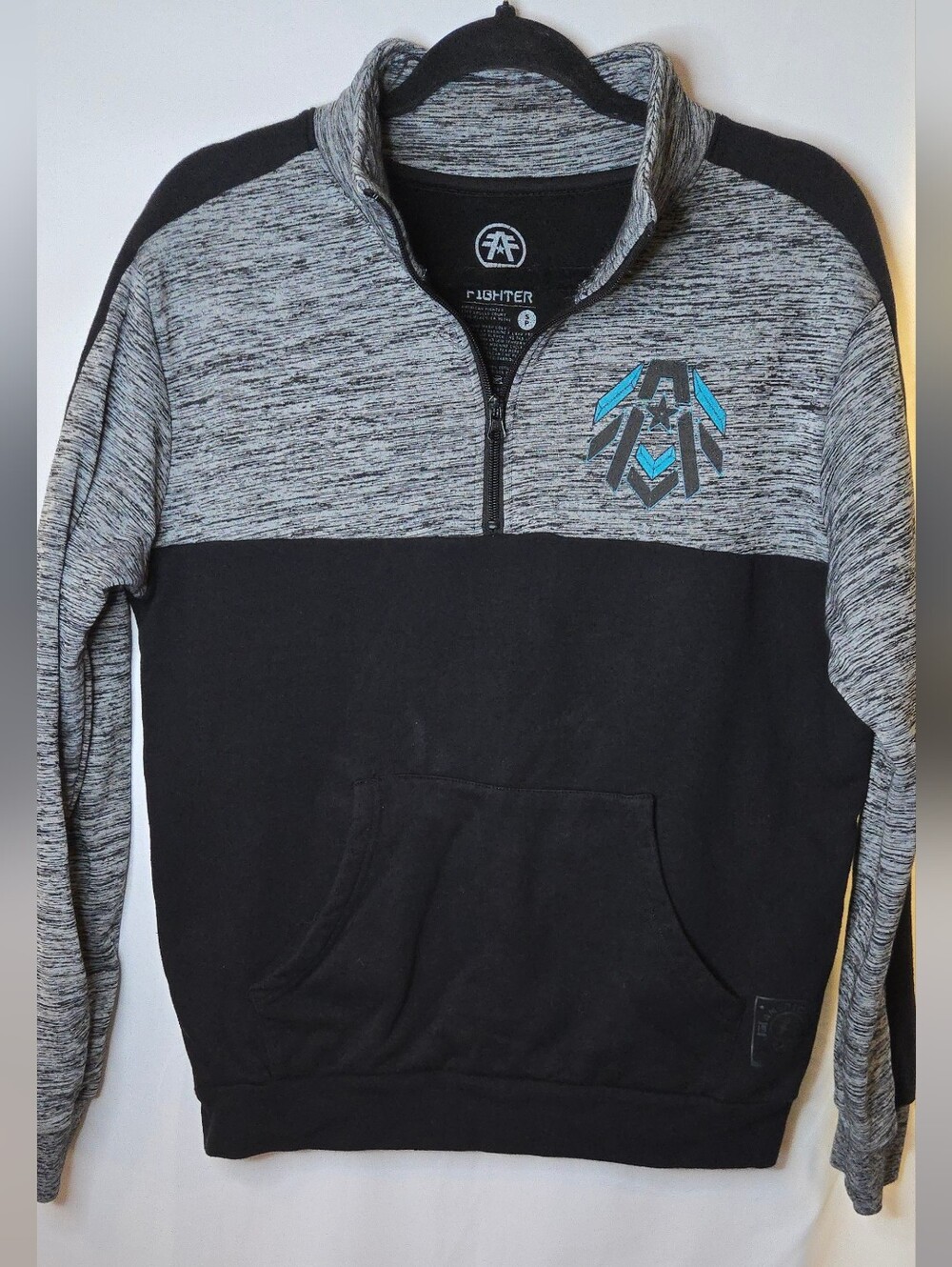 American Fighter Men's S Black Heather Gray Quarter-Zip Pullover Sweatshirt